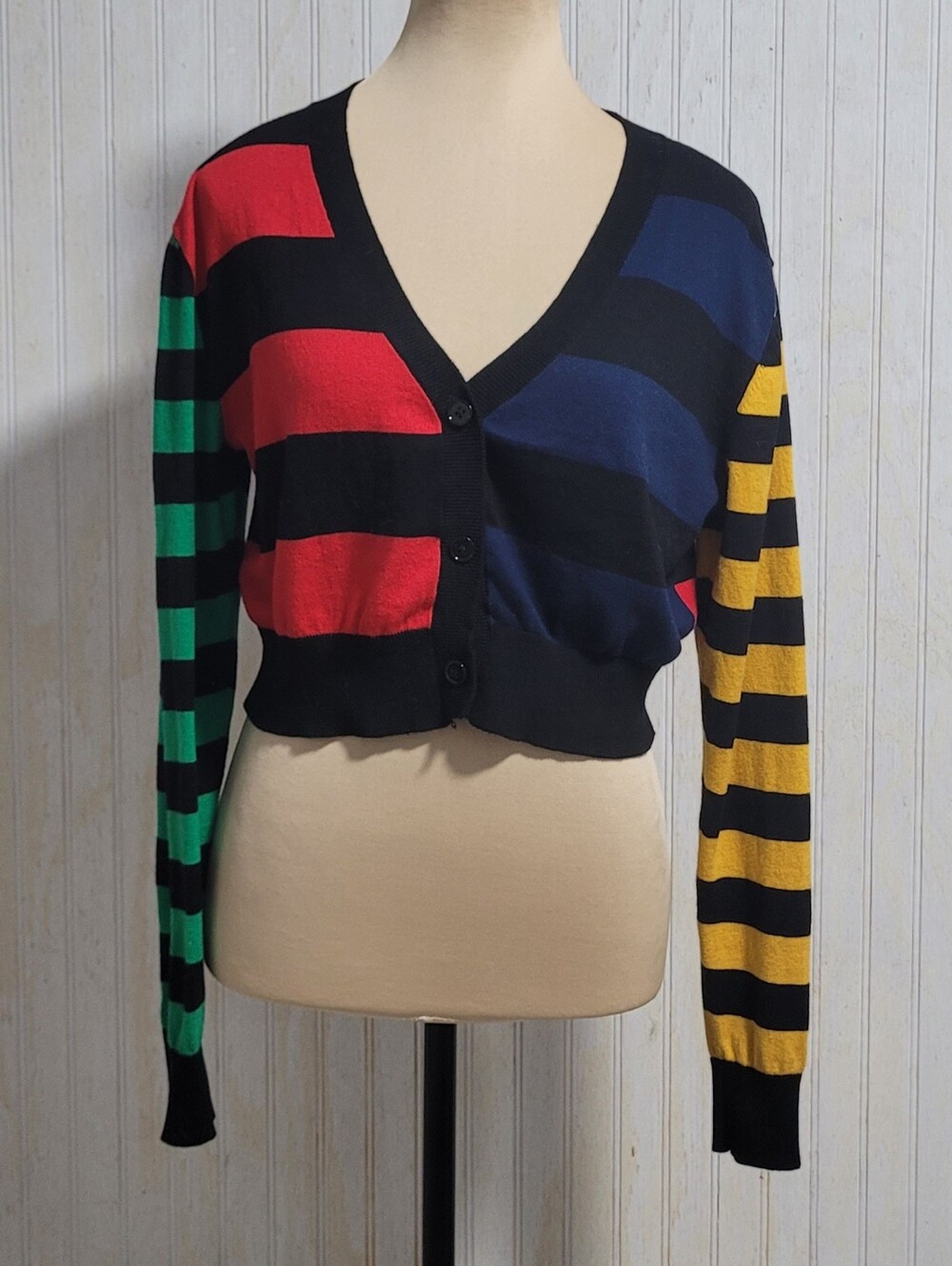 ​dELiA*s by Dolls Kill Colorblock Striped Cardigan Size Medium